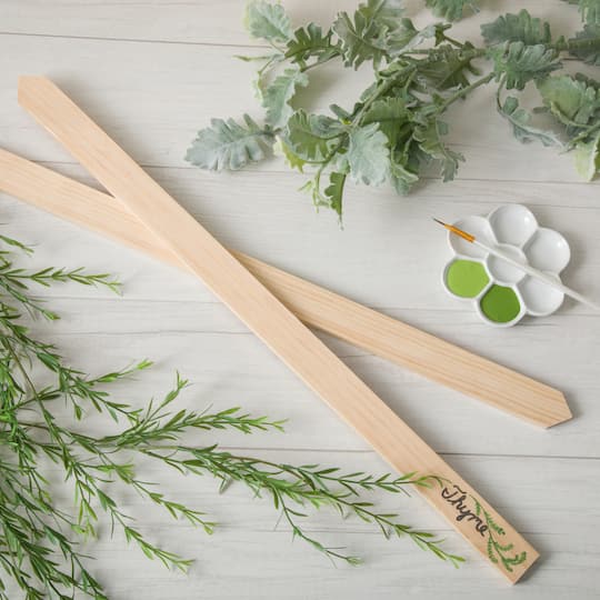 12 Pack: 24" Unfinished Pine Wood Stake by Make Market®